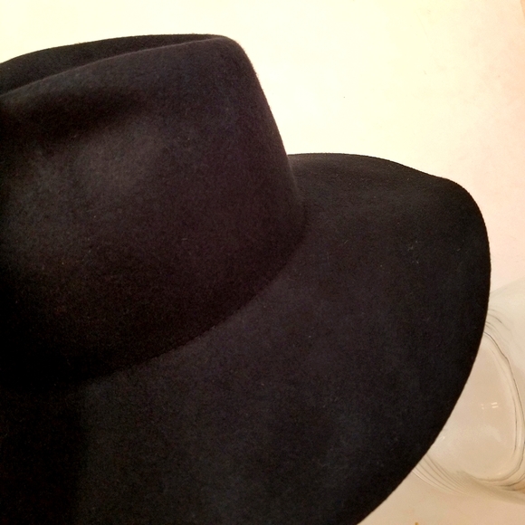 Biltmore Madewell Hat Wool Felt Fedora Size M / L Navy Blue Wide Floppy Brim - Picture 5 of 6